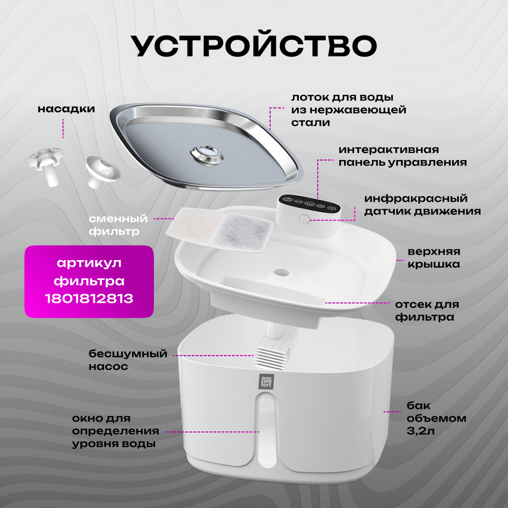 Фонтан-поилка для кошек и собак Doctor Comfort DS-1